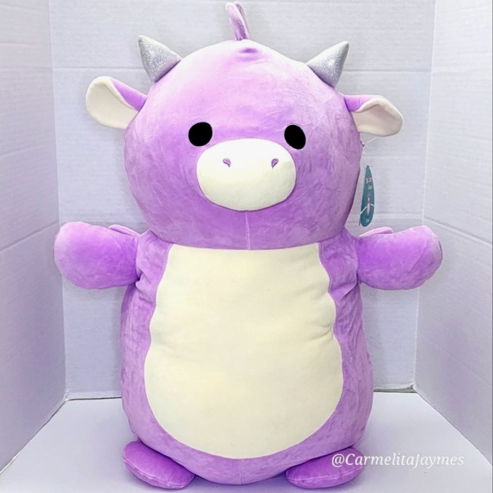 DINA 🐉 Purple & Silver Dragon HugMee Squishmallow Loves Reading & Sunrises NWT